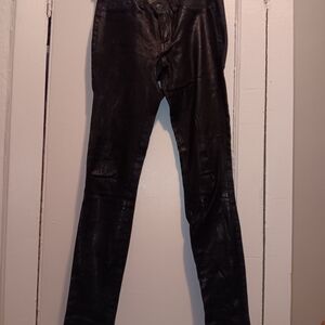 Rag & bone stretch leather-jeans hybrid pants size 24.